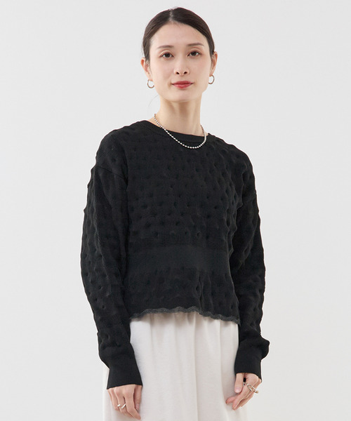 「SOFFITTO」 ニットカーディガン FREE ホワイト レディース_画像3