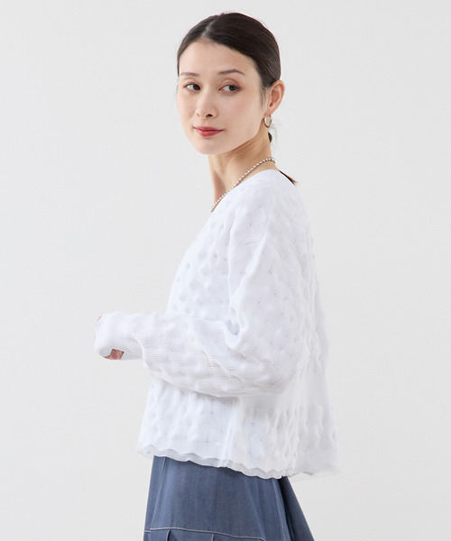 「SOFFITTO」 ニットカーディガン FREE ホワイト レディース_画像4