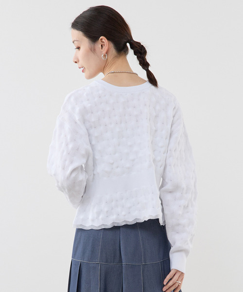 「SOFFITTO」 ニットカーディガン FREE ホワイト レディース_画像5