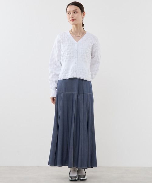 「SOFFITTO」 ニットカーディガン FREE ホワイト レディース_画像6