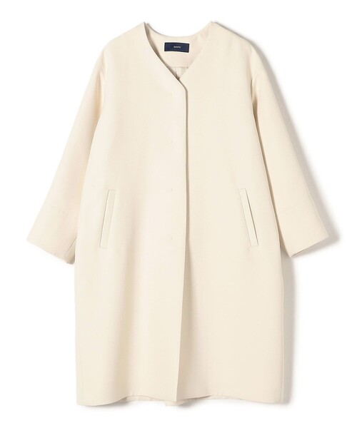 「SHIPS」 ノーカラーコート 36 ネイビー レディース_画像2