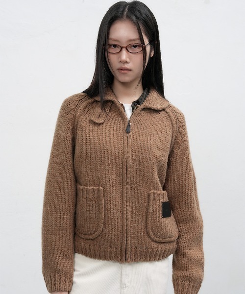 トップス OVY Wool Crew Neck Cardigan L Super Comeback Lamb Wool Crew Neck Cardigan (beige) | OVY