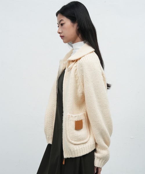 トップス OVY Wool Crew Neck Cardigan L Super Comeback Lamb Wool Crew Neck Cardigan (black) | OVY