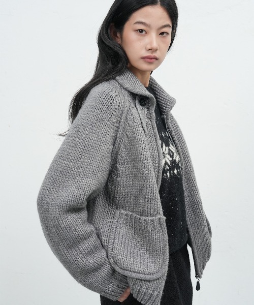 トップス OVY Wool Crew Neck Cardigan L Super Comeback Lamb Wool Crew Neck Cardigan (beige) | OVY