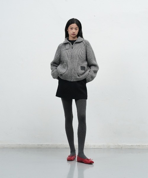 トップス OVY Wool Crew Neck Cardigan L Super Comeback Lamb Wool Crew Neck Cardigan (black) | OVY