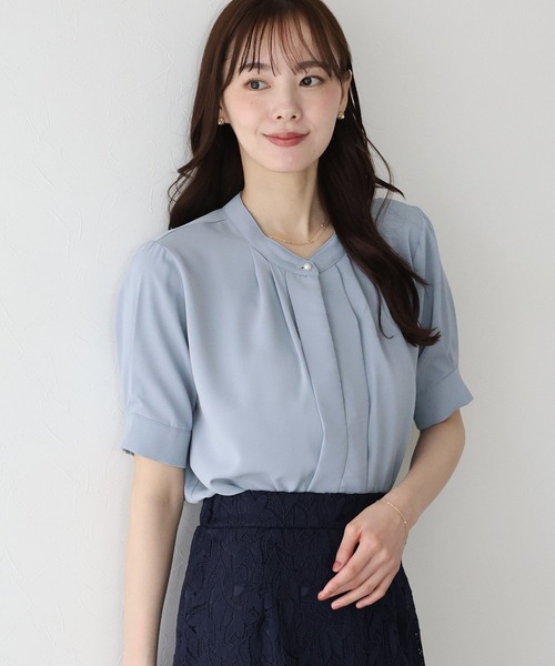 「BLUEEAST」 半袖ブラウス MEDIUM ブルー レディース_画像2