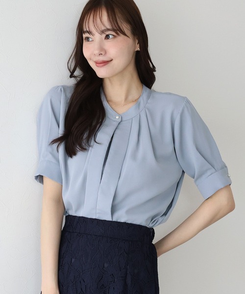 「BLUEEAST」 半袖ブラウス MEDIUM ブルー レディース_画像4