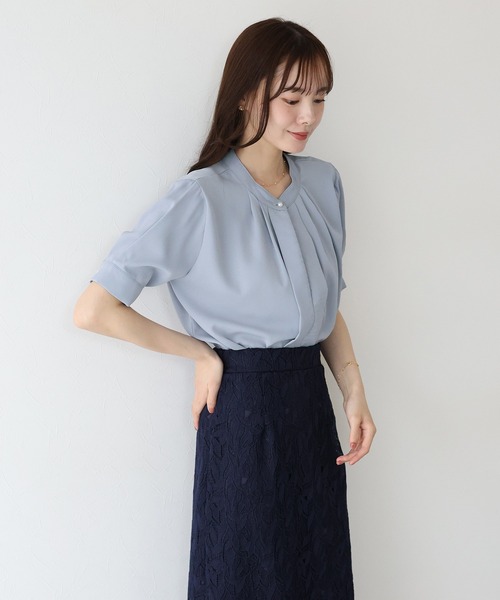 「BLUEEAST」 半袖ブラウス MEDIUM ブルー レディース_画像5
