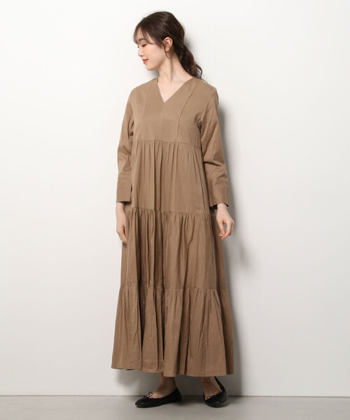 NE QUITTEZ PAS!（ヌキテパ） 長袖ワンピース MEDIUM ブラウン系その他