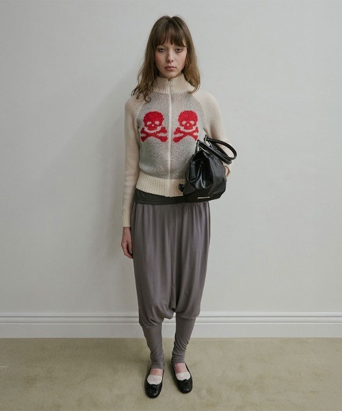 SCULPTOR（スカルプター） ニット セーター Skull Zip-Up Sweater