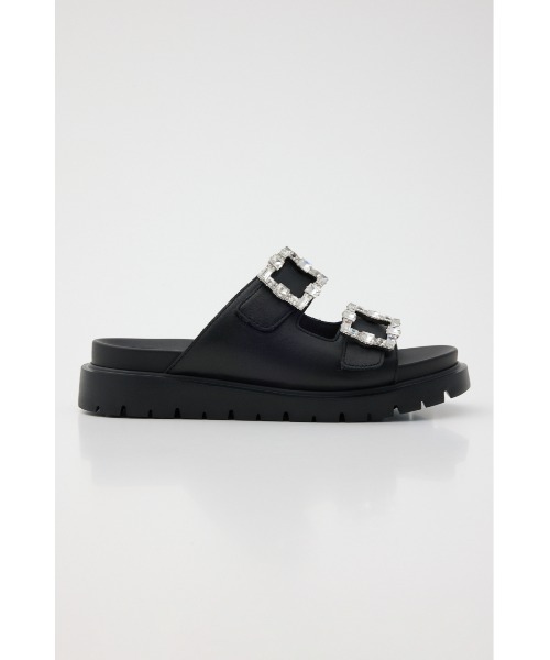 「STACCATO」 フラットサンダル 24.5cm ブラック レディース_画像4