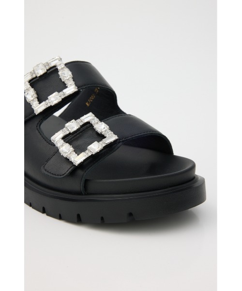 「STACCATO」 フラットサンダル 24.5cm ブラック レディース_画像8