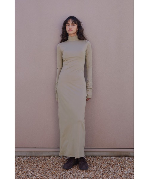 ALEXIA STAM（アリシアスタン） 長袖ワンピース M ベージュ レディース