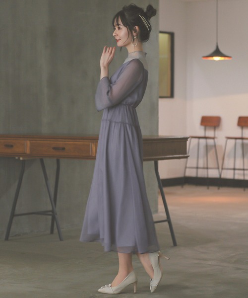 「Kana」 7分袖ワンピース S チャコールグレー レディース_画像5