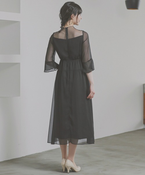 「Kana」 7分袖ワンピース S チャコールグレー レディース_画像7