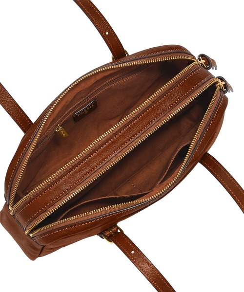 Fossil フォッシル ボストンバッグ ブラウン レザー 大容量 ビジネス FOSSIL（フォッシル） ショルダーストラップ ショルダーバッグ バッグ