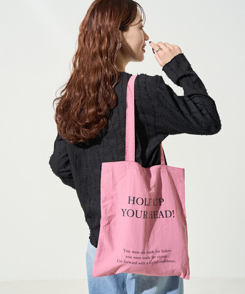 ドラッグストアーズ★ワッペンふうプリントの袖口リブのロンT★ピンク FREAK'S STORE（フリークスストア） tシャツ 限定展開 フリンジ
