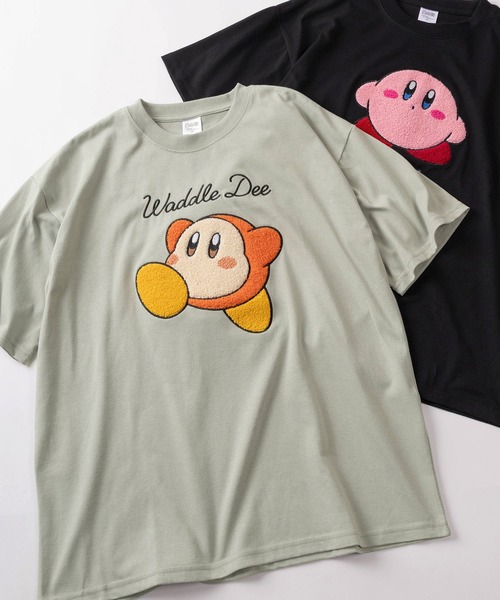 tシャツ 半袖 「71」星のカービィ ワドルディ サガラ刺繍 クルーネック