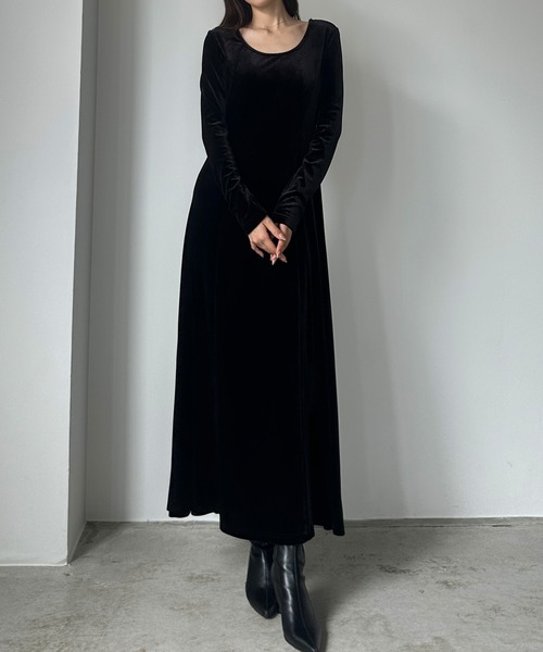 「Louere」 長袖ワンピース LARGE グレー レディース_画像3