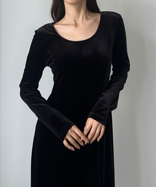 「Louere」 長袖ワンピース LARGE グレー レディース_画像6