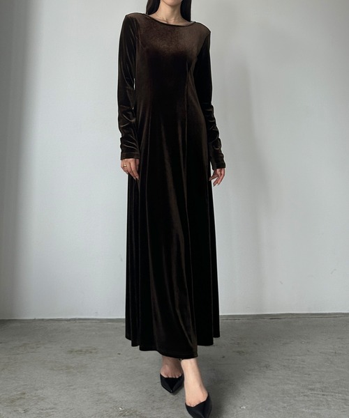 「Louere」 長袖ワンピース LARGE グレー レディース_画像8