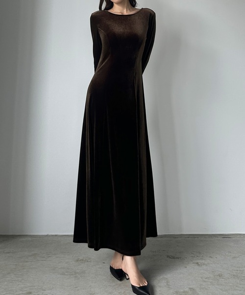 「Louere」 長袖ワンピース LARGE グレー レディース_画像9