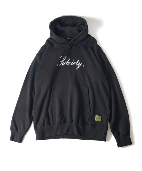 「Subciety」 プルオーバーパーカー X-LARGE ブラック×レッド メンズ_画像4