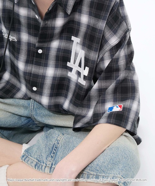 MLB シャツ 半袖 MLB/メジャーリーグベースボール 別注 ロゴ刺繍
