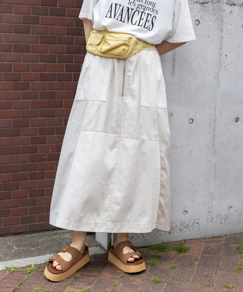 みく　未使用★AERICANA N/S Foodedプルオーバー&amp;スカート 田中亜希子さんコラボ ] 選べる3サイズ デニムフレアスカート [M4089