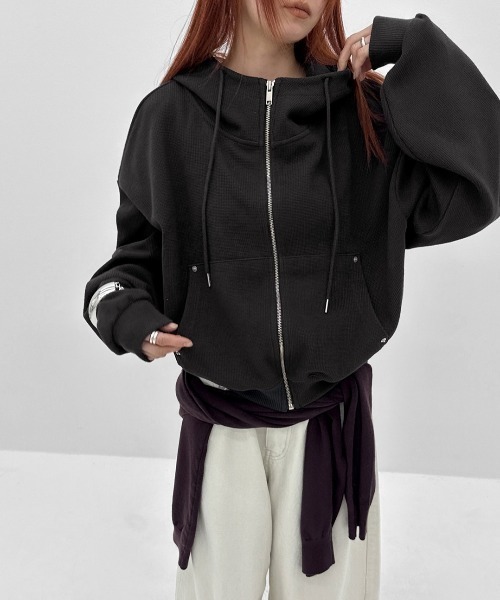 BLACKUP（ブラックアップ） パーカー 「MADE」 ワッフルハイネック