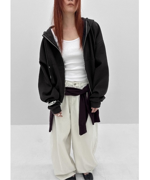 alo ブラック ハイネック ジップアップパーカー Accolade Full Zip Hoodie - Black | ALO