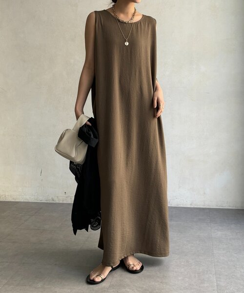 ワンピース ハイツイストタンクロングワンピースの画像