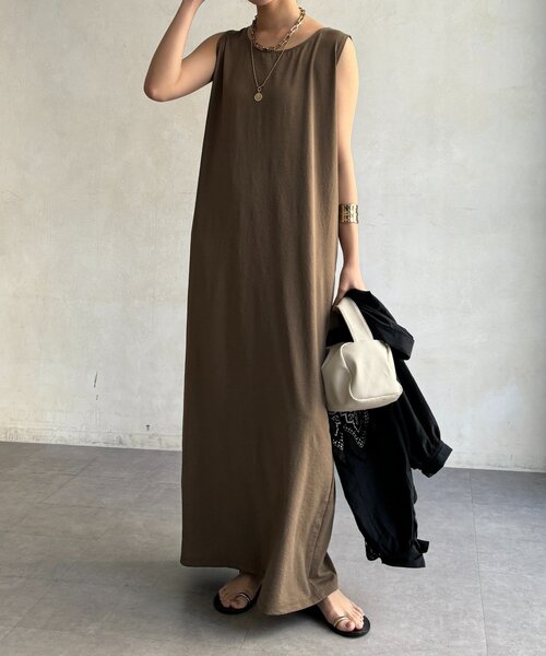 ワンピース ハイツイストタンクロングワンピースの画像