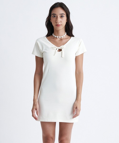 「ROXY」 半袖ワンピース MEDIUM ブラック レディース_画像3