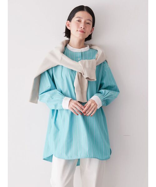 「AMERICAN HOLIC」 長袖ブラウス M ブルー レディース_画像2