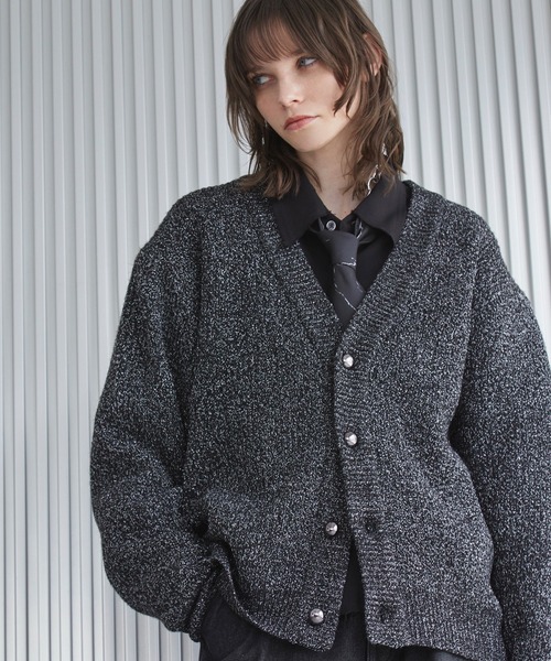 「Spielio」 ニットカーディガン S レッド メンズ_画像5