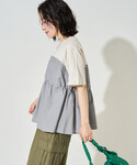 tシャツ 半袖 限定展開 布帛 ドッキング ド...の詳細画像5