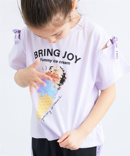 tシャツ 柄が変わる！スパンコール半袖Tシャツ キッズ 子供服 女の子