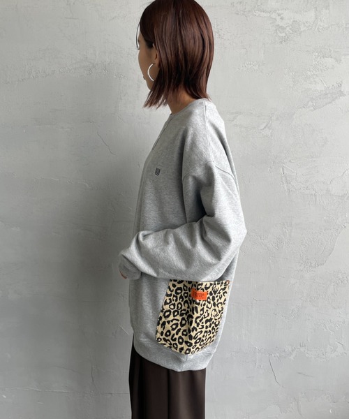 「UNIVERSAL OVERALL」 スウェットカットソー X-LARGE ブラウン レディース_画像4