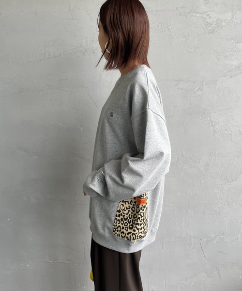 「UNIVERSAL OVERALL」 スウェットカットソー X-LARGE ブラウン レディース_画像7