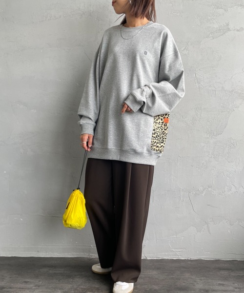 「UNIVERSAL OVERALL」 スウェットカットソー X-LARGE ブラウン レディース_画像9