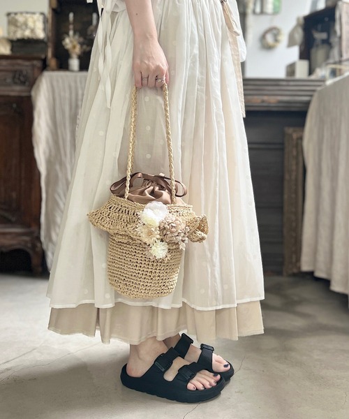 m.soeur（エムスール） ショルダーバッグ バッグ 花飾りのフリル 