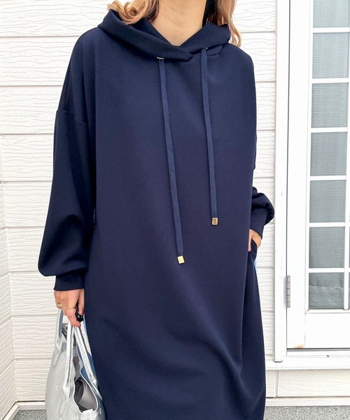 「Q」 長袖ワンピース MEDIUM アイボリー レディース_画像4