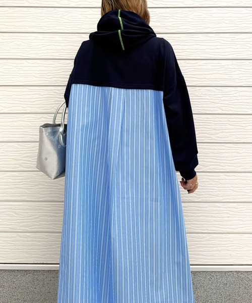 「Q」 長袖ワンピース MEDIUM アイボリー レディース_画像7