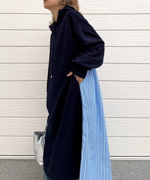 「Q」 長袖ワンピース MEDIUM アイボリー レディース_画像8