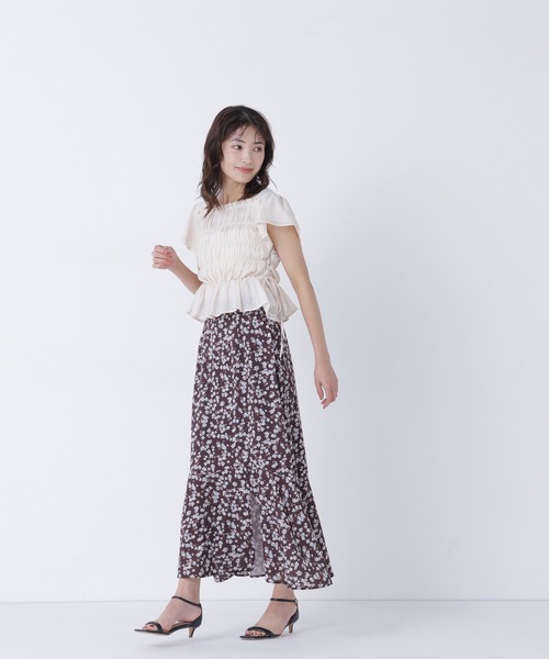 ブラウス シャツ レースアップフリルブラウス ナチュラルビューティーベーシック NATURAL BEAUTY BASIC（ナチュラルビューティーベーシック） ブラウス