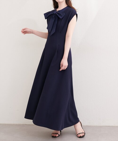 natural couture ワンピース リボン付きノースリワンピース : ZOZOTOWN