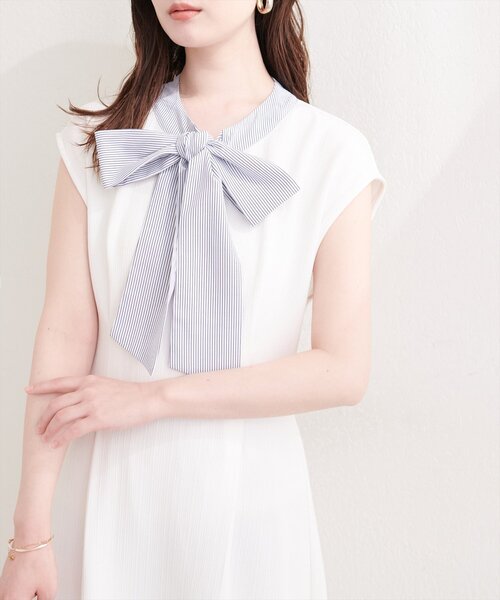 natural couture ワンピース リボン付きノースリワンピース : ZOZOTOWN