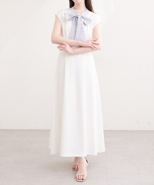 natural couture ワンピース リボン付きノースリワンピース : ZOZOTOWN
