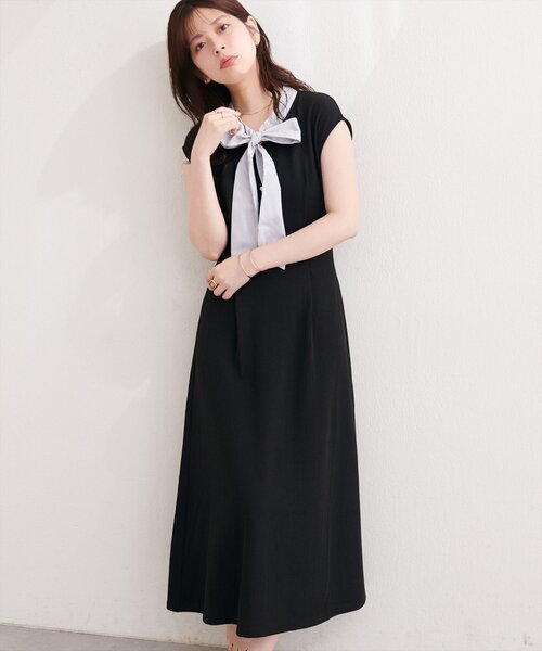 natural couture ワンピース リボン付きノースリワンピース : ZOZOTOWN